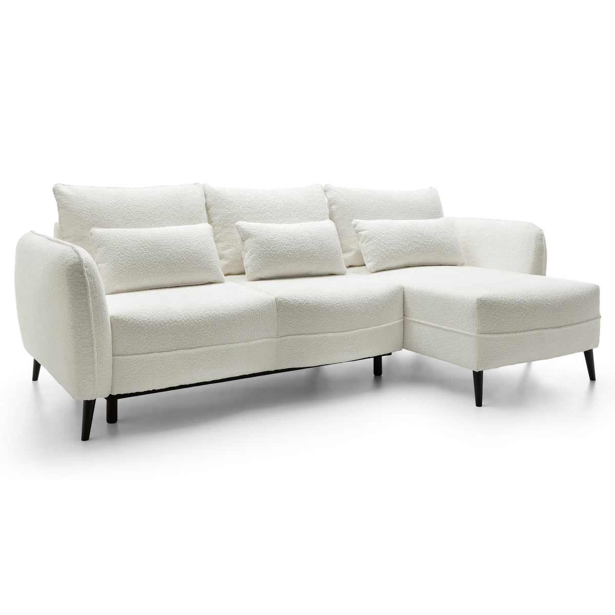 Kampinė sofa MILA, kreminė, dešinė