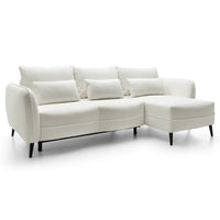 Kampinė sofa MILA, kreminė, dešinė