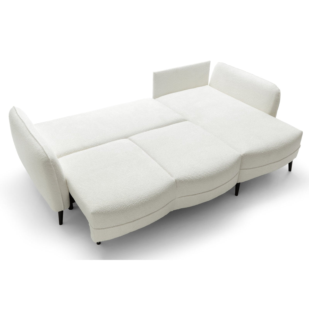 Kampinė sofa MILA, kreminė, dešinė – priekinė dalis