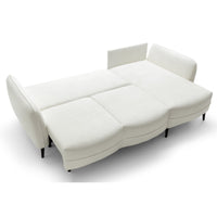 Kampinė sofa MILA, kreminė, dešinė – priekinė dalis