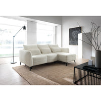 Kampinė sofa MILA, kreminė, dešinė šviesiame fone