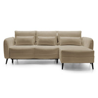 Kampinė sofa MILA, smėlinė, dešinė – viršutinis vaizdas