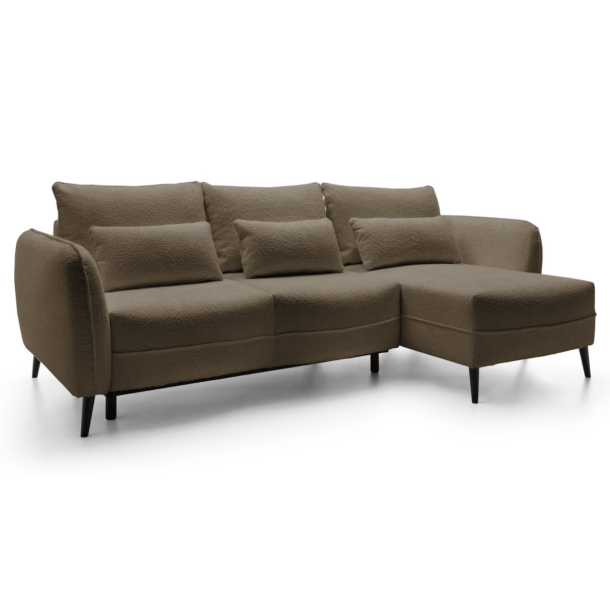Kampinė sofa MILA, rudas, dešinė