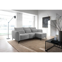 Kampinė sofa MILA, šviesiai pilka bouclé