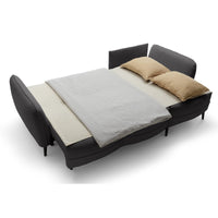 Kampinė sofa MILA bouclé – priekis ir šonas