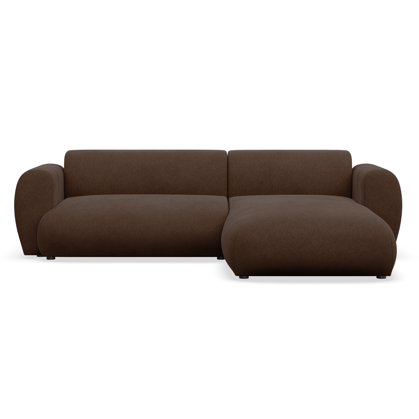 Kampinė sofa-lova EMIA, ruda, dešinė