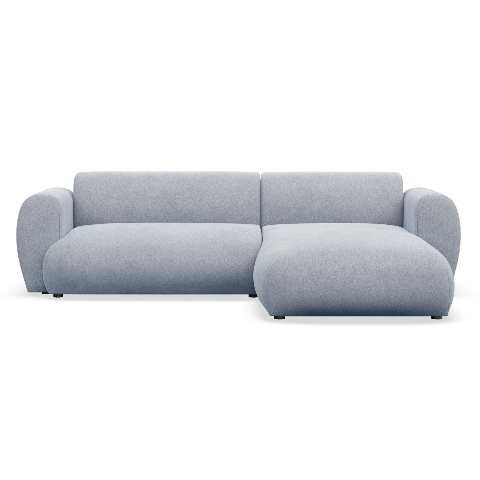 Kampinė sofa-lova EMIA, žydra, dešinė
