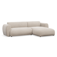 Kampinė sofa-lova EMIA, smėlinė, dešinė