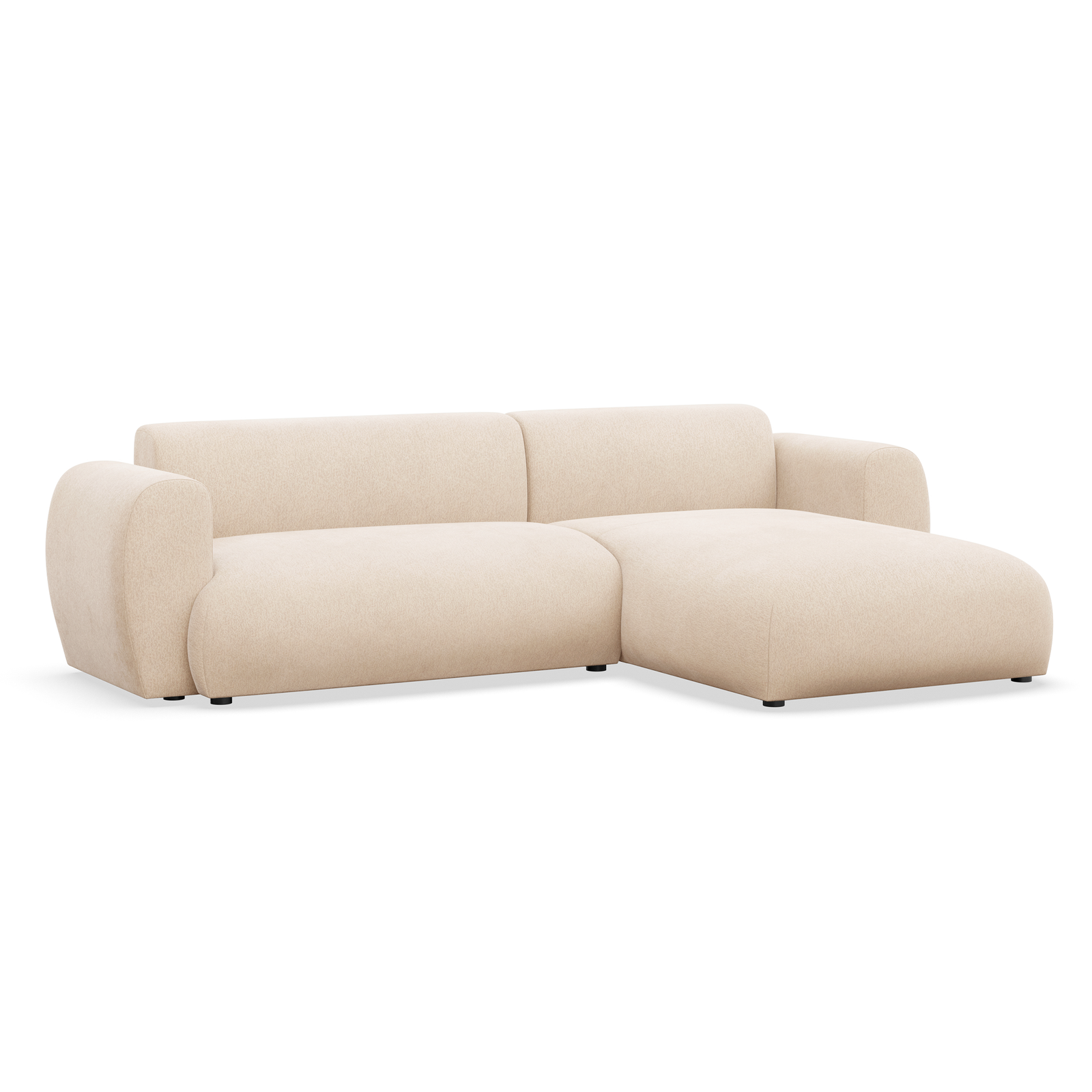 Kampinė sofa-lova EMIA, šviesiai smėlinė, dešinė