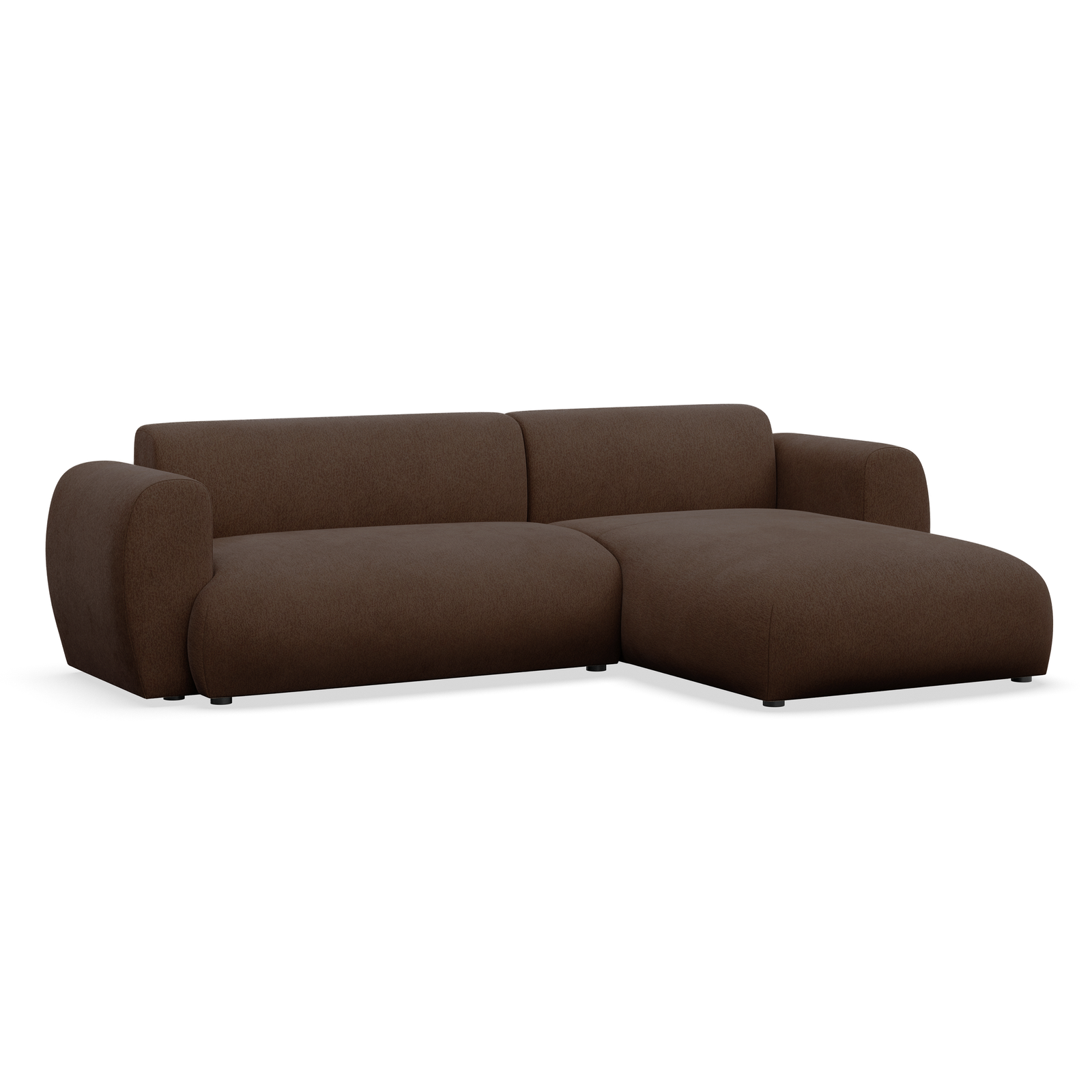 Kampinė sofa-lova EMIA, ruda, dešinė