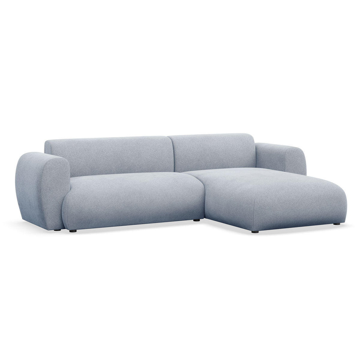 Kampinė sofa-lova EMIA, žydra, dešinė