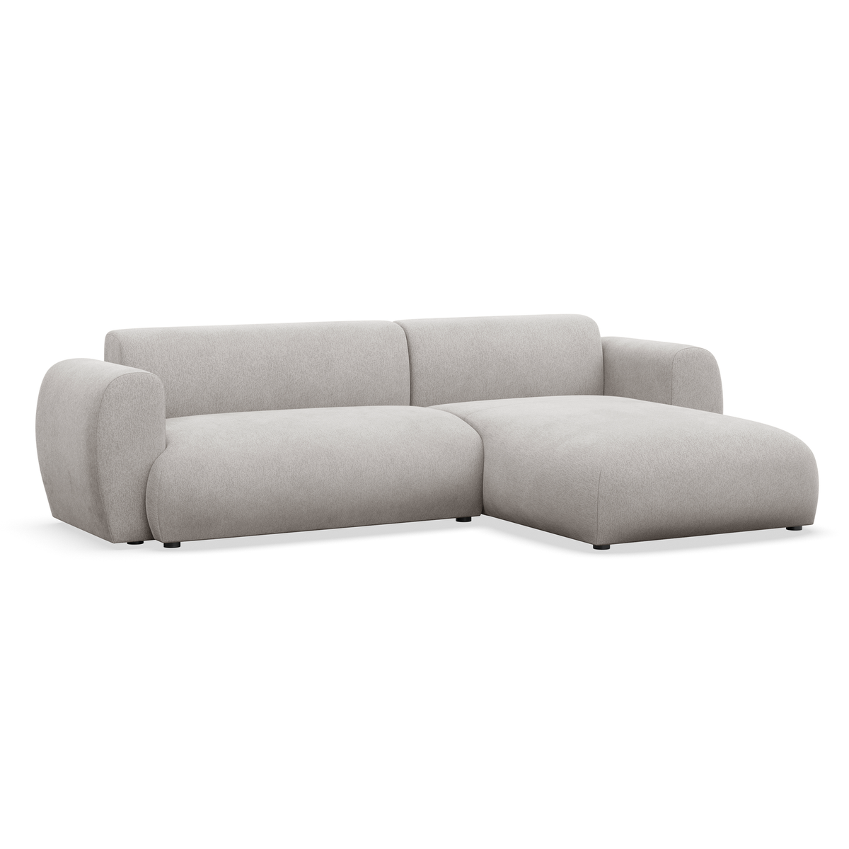 Kampinė sofa-lova EMIA, šviesiai pilka, dešinė