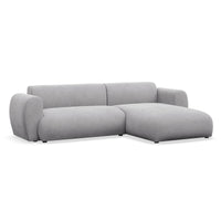 Kampinė sofa-lova EMIA, pilka, dešinė