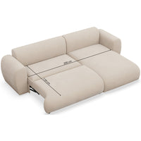 Kampinė sofa-lova EMIA, pilka, dešinė
