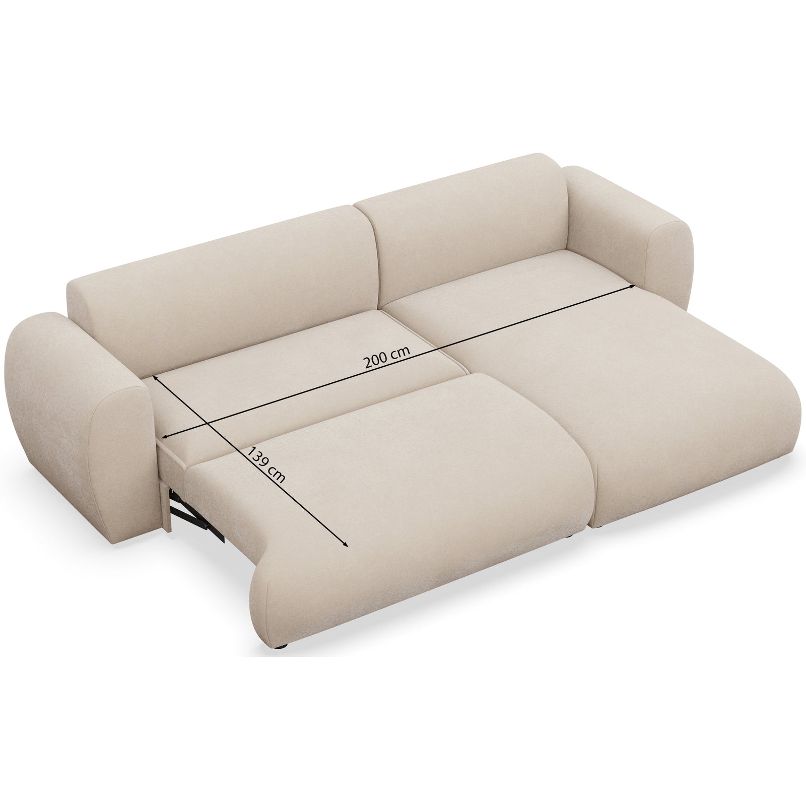 Kampinė sofa-lova EMIA, žydra, dešinė
