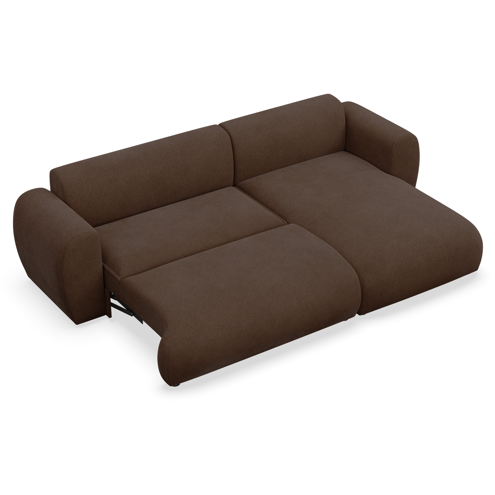 Kampinė sofa-lova EMIA, ruda, dešinė