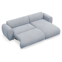 Kampinė sofa-lova EMIA, žydra, dešinė