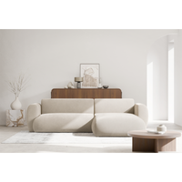 Kampinė sofa-lova EMIA, smėlinė, dešinė