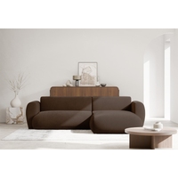 Kampinė sofa-lova EMIA, ruda, dešinė