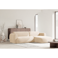 Kampinė sofa-lova EMIA, šviesiai smėlinė, dešinė