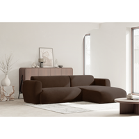 Kampinė sofa-lova EMIA, ruda, dešinė