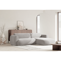 Kampinė sofa-lova EMIA, šviesiai pilka, dešinė