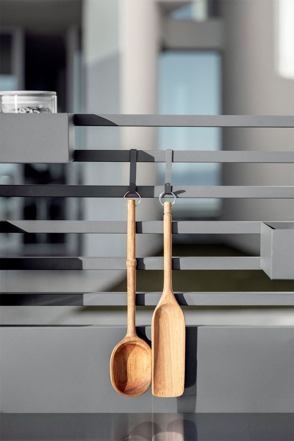 CULINARA hook set, two pieces, graphite grey