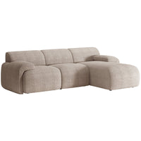 Kampinė sofa-lova HUGGLI, pilkai smėlinė, dešinė