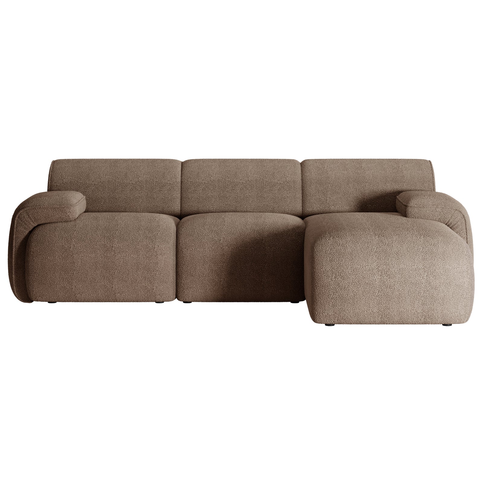 Kampinė sofa-lova HUGGLI, šviesiai ruda, dešinė