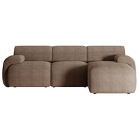 Kampinė sofa-lova HUGGLI, šviesiai ruda, dešinė