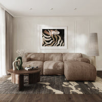 Kampinė sofa-lova HUGGLI, šviesiai ruda, dešinė
