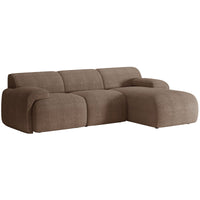 Kampinė sofa-lova HUGGLI, šviesiai ruda, dešinė