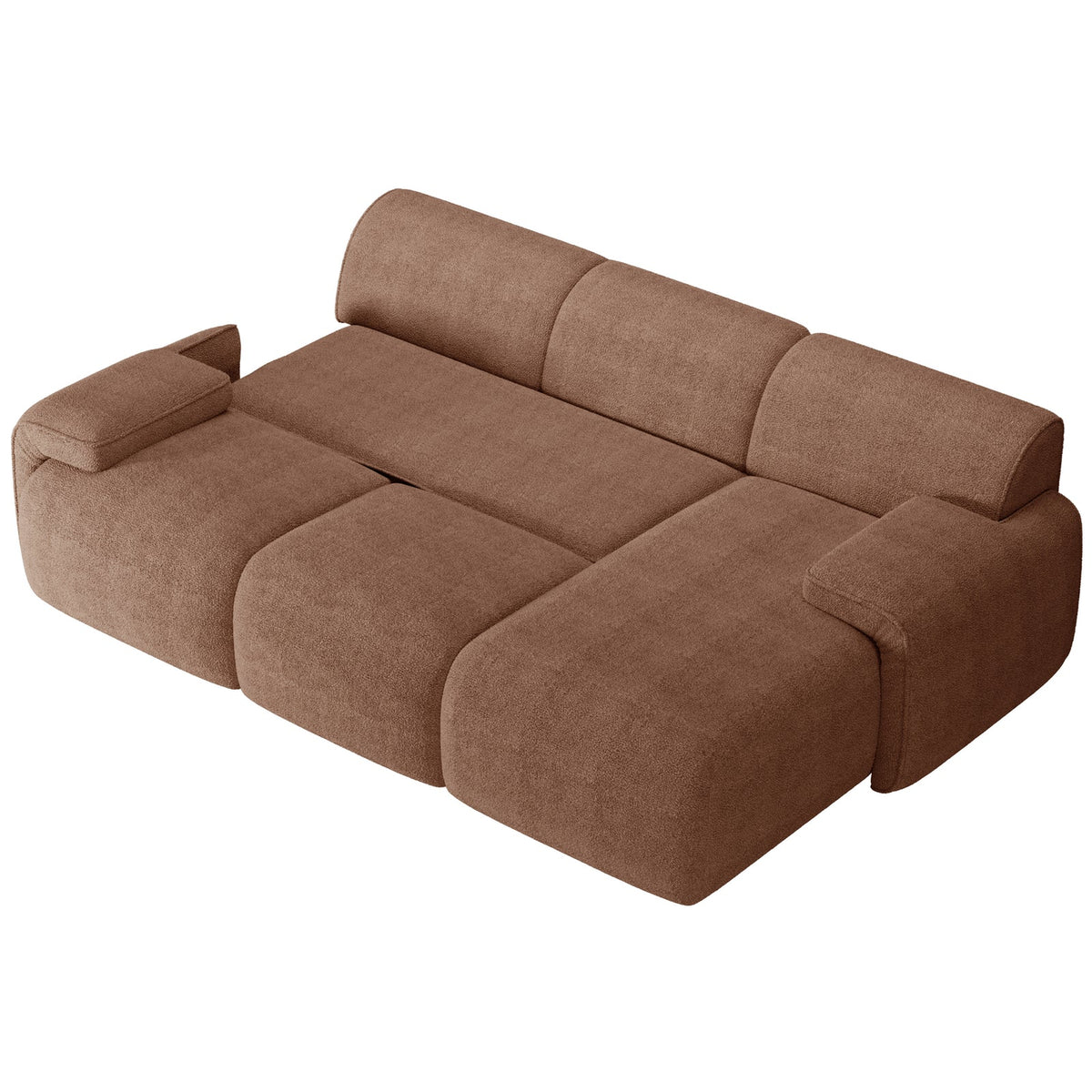 Kampinė sofa-lova HUGGLI, varinė, dešinė