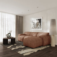 Kampinė sofa-lova HUGGLI, varinė, dešinė