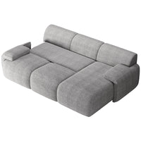 Kampinė sofa-lova HUGGLI, pilka, dešinė