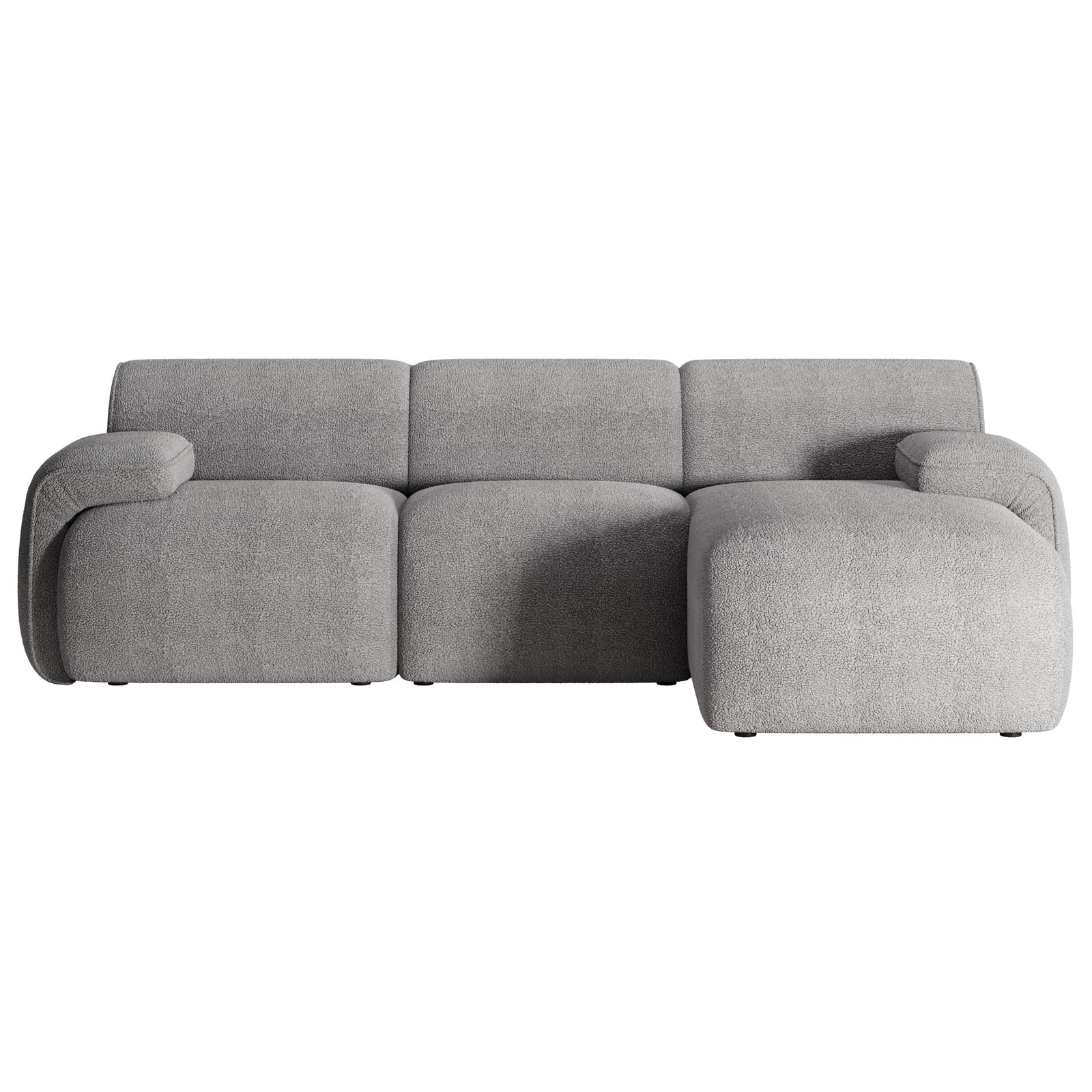 Kampinė sofa-lova HUGGLI, pilka, dešinė