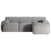 Kampinė sofa-lova HUGGLI, pilka, dešinė