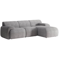 Kampinė sofa-lova HUGGLI, pilka, dešinė