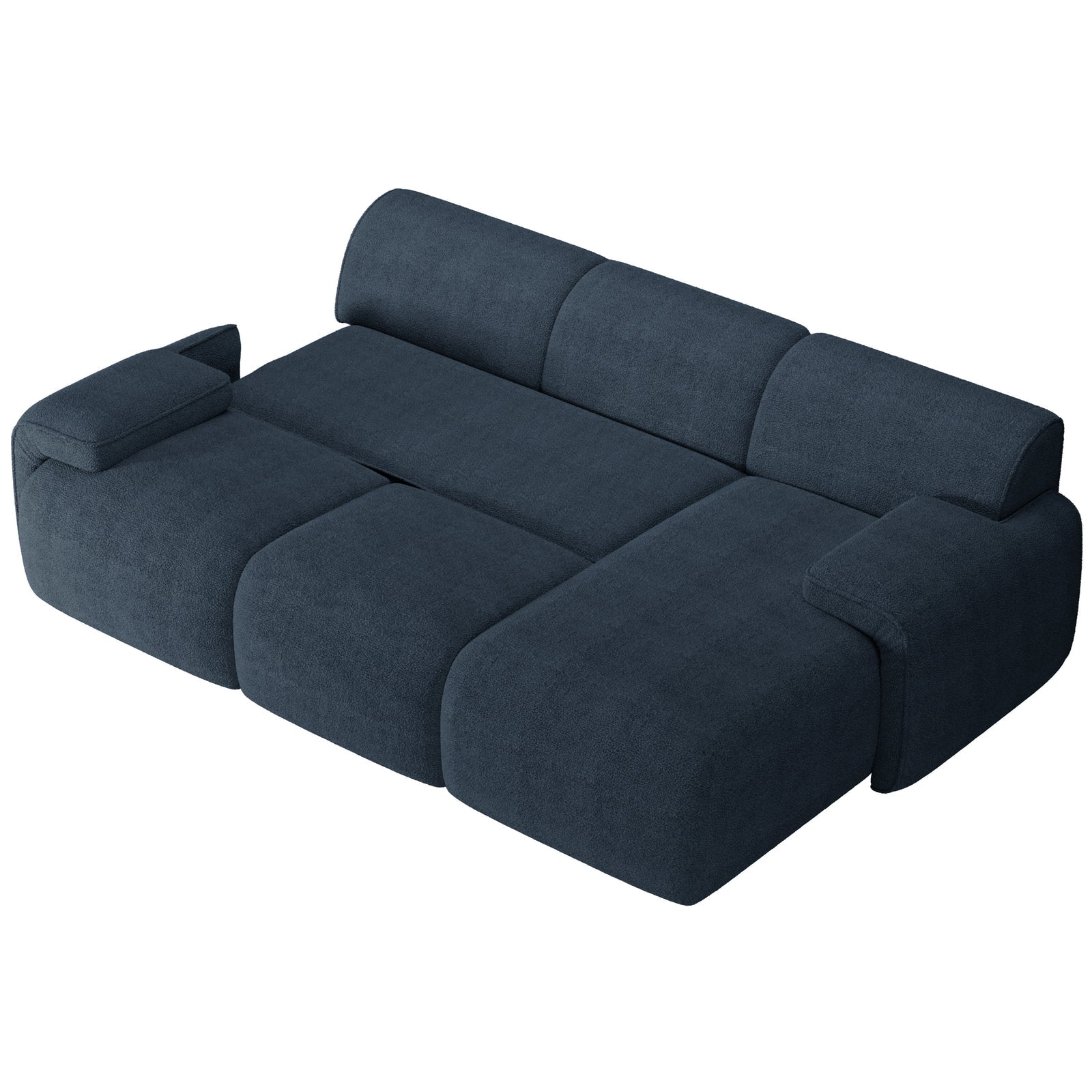 Kampinė sofa-lova HUGGLI, tamsiai mėlyna, dešinė