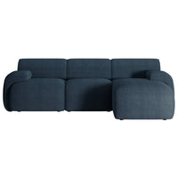 Kampinė sofa-lova HUGGLI, tamsiai mėlyna, dešinė