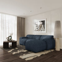 Kampinė sofa-lova HUGGLI, tamsiai mėlyna, dešinė