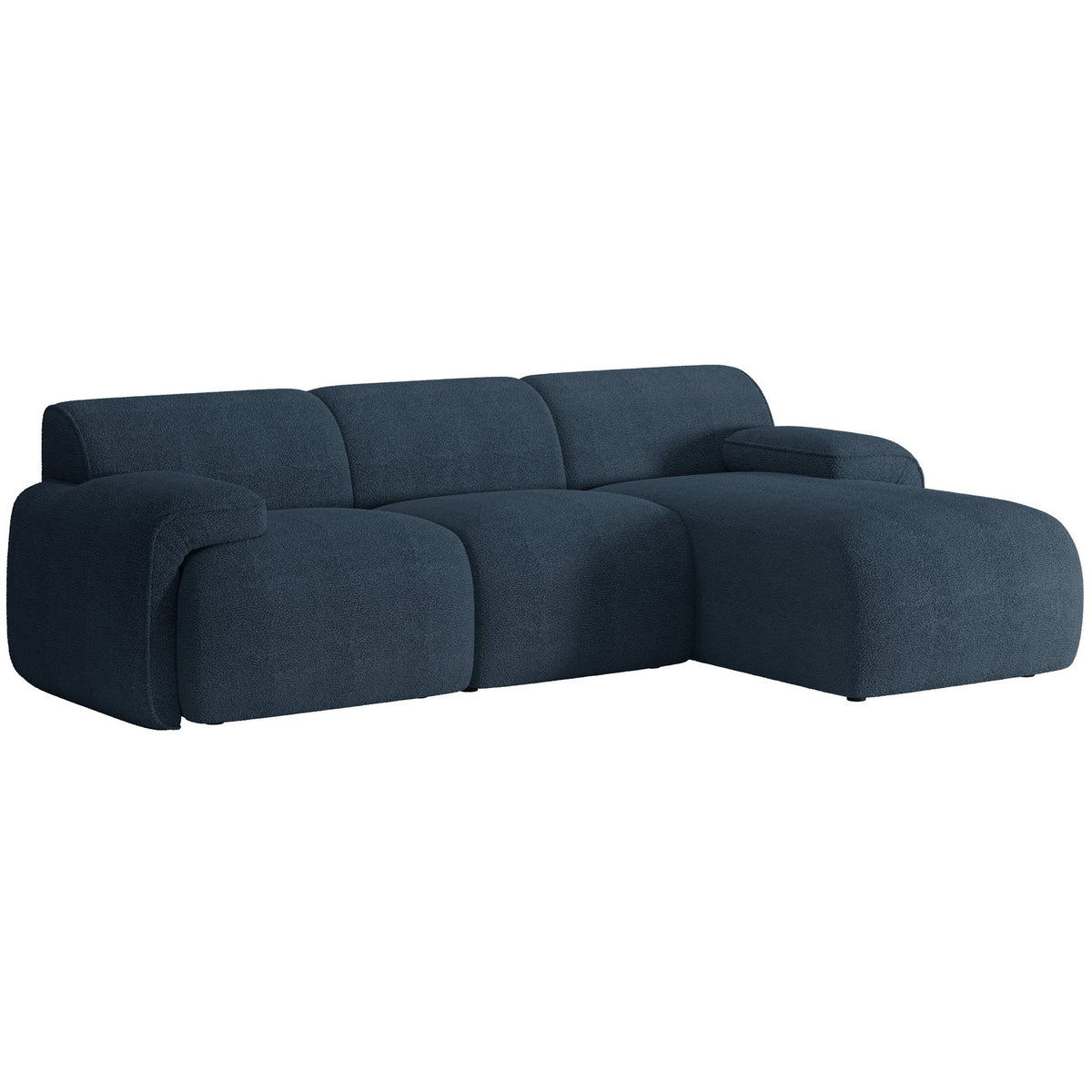 Kampinė sofa-lova HUGGLI, tamsiai mėlyna, dešinė