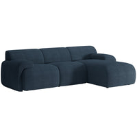 Kampinė sofa-lova HUGGLI, tamsiai mėlyna, dešinė