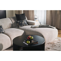 Kampinė sofa-lova HUGGLI, pilkai smėlinė, dešinė