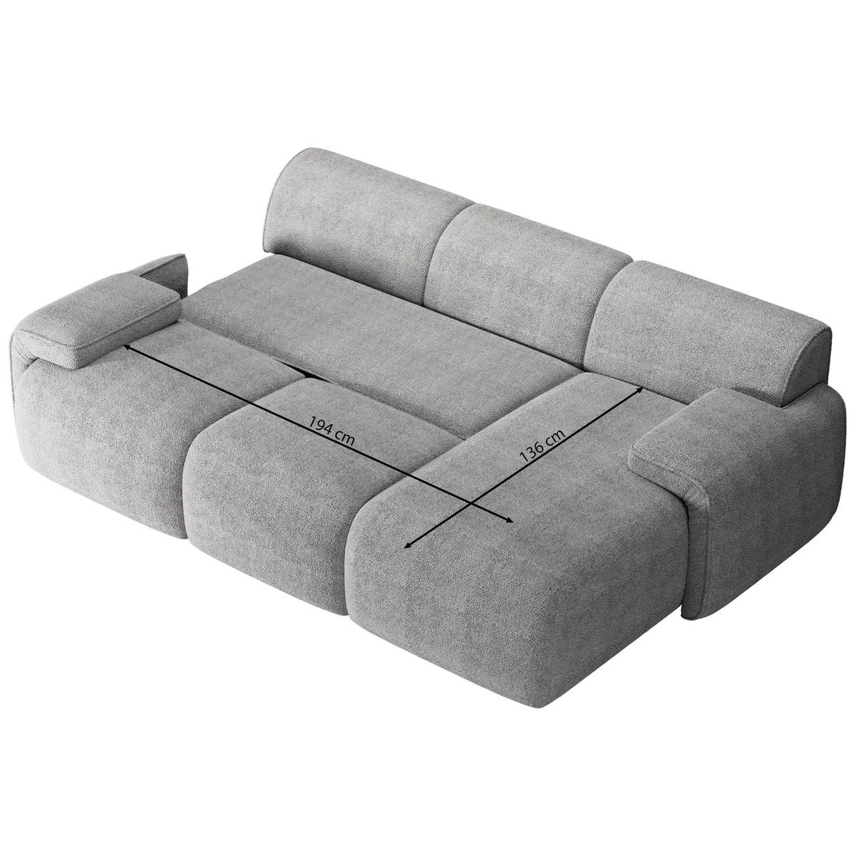 Kampinė sofa-lova HUGGLI, varinė, dešinė
