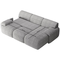 Kampinė sofa-lova HUGGLI, pilka, dešinė