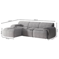 Kampinė sofa-lova HUGGLI, pilkai smėlinė, dešinė
