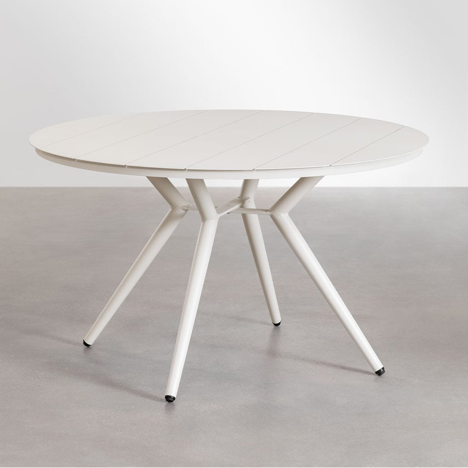 Round garden table VALERIE, white (2 options)