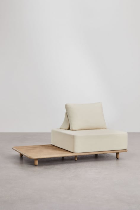 Central module KORKO with side table, acacia