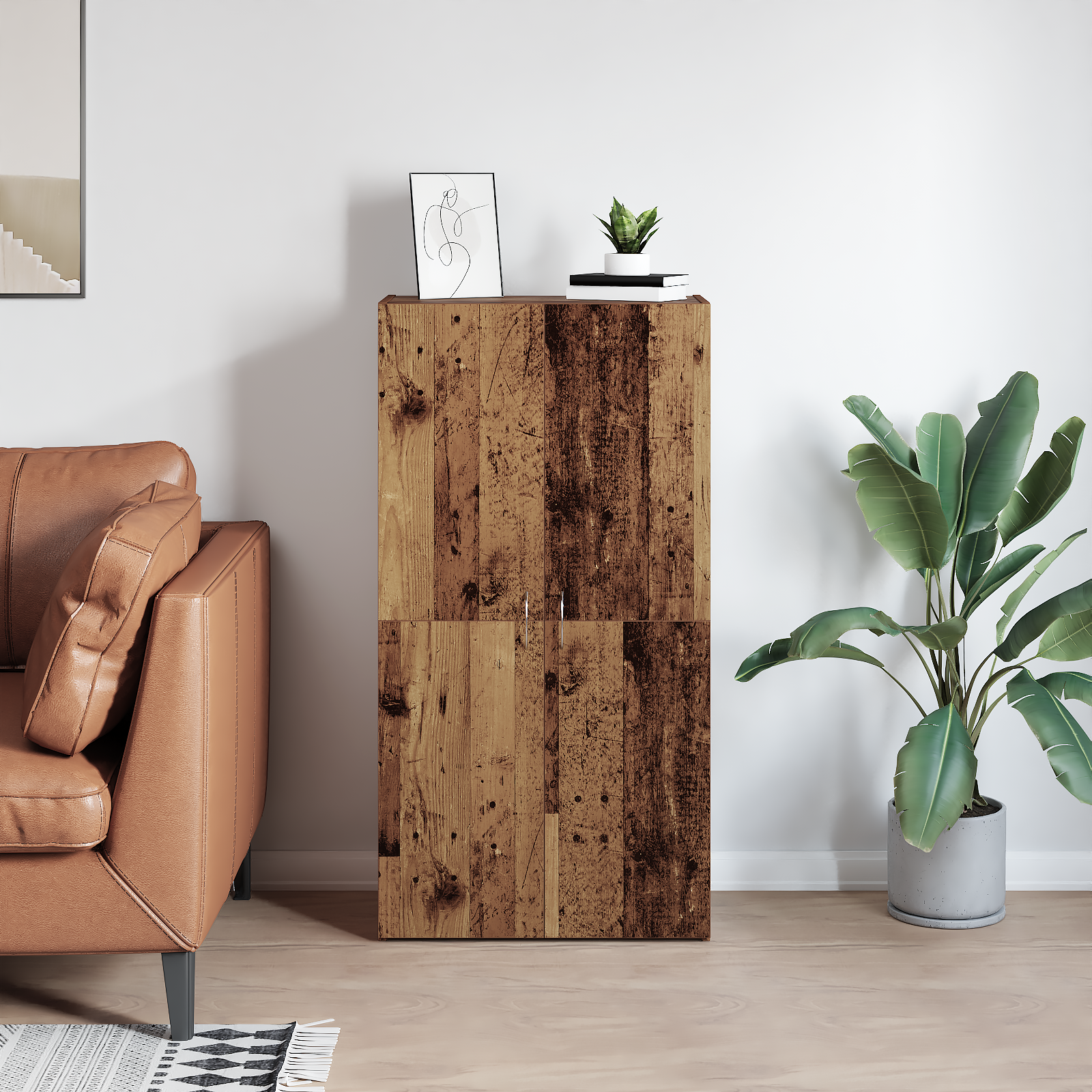 Office Cabinet Black Oak 60 x 32 x 115 cm Engineered Wood